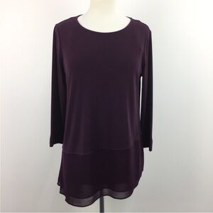 Calvin Klein Deep Purple Asymmetrical Blouse sz S